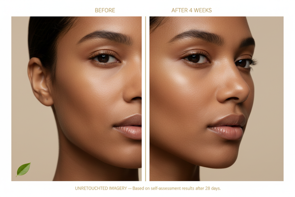 Bakuchiol Serum before and after - visibly firmer and renewed skin after 28 days